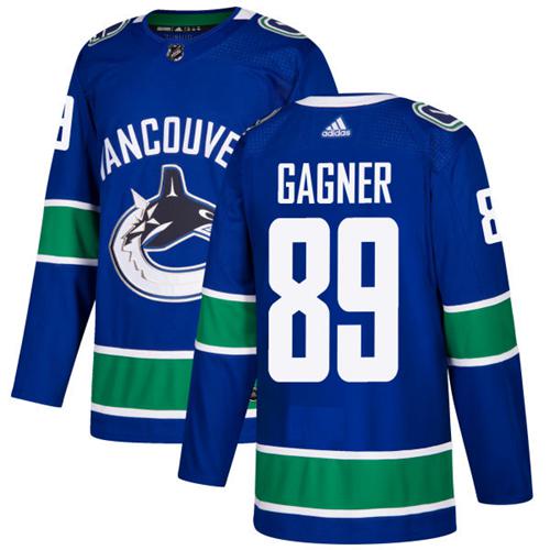 Adidas Canucks #89 Sam Gagner Blue Home Authentic Stitched NHL Jersey - Click Image to Close